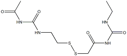 1-Acetyl-3-[2-[[(3-ethylureido)carbonylmethyl]dithio]ethyl]urea Struktur