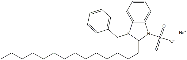 1-Benzyl-2,3-dihydro-2-tetradecyl-1H-benzimidazole-3-sulfonic acid sodium salt Struktur