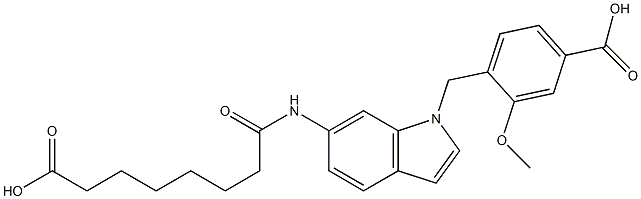 4-[6-(7-Carboxyheptanoylamino)-1H-indol-1-ylmethyl]-3-methoxybenzoic acid Struktur