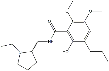 6-Hydroxy-2,3-dimethoxy-5-propyl-N-[[(2S)-1-ethylpyrrolidin-2-yl]methyl]benzamide Struktur