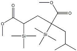 2-(2-Methylpropyl)-2,4-bis(trimethylsilyl)pentanedioic acid dimethyl ester Struktur