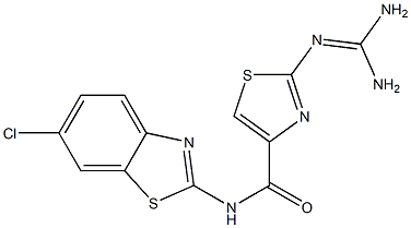 2-(Diaminomethyleneamino)-N-(6-chloro-2-benzothiazolyl)thiazole-4-carboxamide Struktur