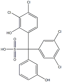 (3,5-Dichlorophenyl)(3,4-dichloro-2-hydroxyphenyl)(3-hydroxyphenyl)methanesulfonic acid Struktur