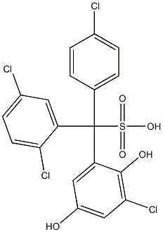 (4-Chlorophenyl)(2,5-dichlorophenyl)(3-chloro-2,5-dihydroxyphenyl)methanesulfonic acid Struktur