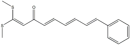 (4E,6E,8E)-9-[Phenyl]-1,1-bis(methylthio)-1,4,6,8-nonatetren-3-one Struktur