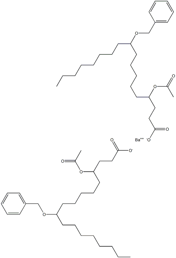 Bis(10-benzyloxy-4-acetyloxystearic acid)barium salt Struktur