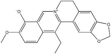 [5,6-Dihydro-10-methoxy-13-ethylbenzo[g]-1,3-benzodioxolo[5,6-a]quinolizinium]-9-olate Struktur