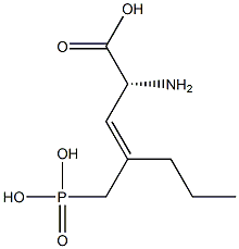 (2R,3E)-2-Amino-4-(phosphonomethyl)-3-heptenoic acid Struktur