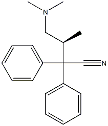 [S,(+)]-4-Dimethylamino-3-methyl-2,2-diphenylbutyronitrile Struktur