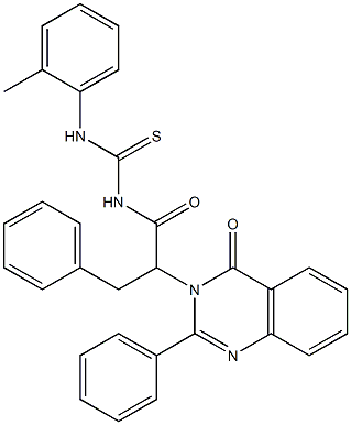 1-[2-(4-Oxo-2-phenyl-3,4-dihydroquinazolin-3-yl)-3-phenylpropanoyl]-3-(o-tolyl)thiourea Struktur