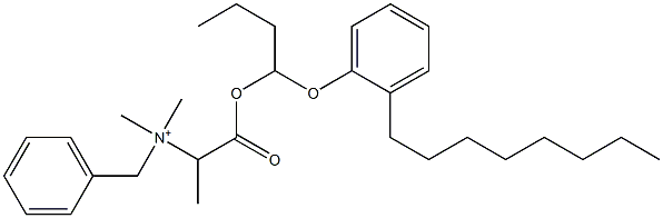 N,N-Dimethyl-N-benzyl-N-[1-[[1-(2-octylphenyloxy)butyl]oxycarbonyl]ethyl]aminium Struktur