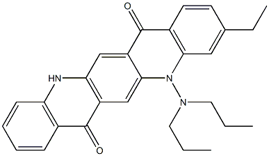 5-(Dipropylamino)-3-ethyl-5,12-dihydroquino[2,3-b]acridine-7,14-dione Struktur