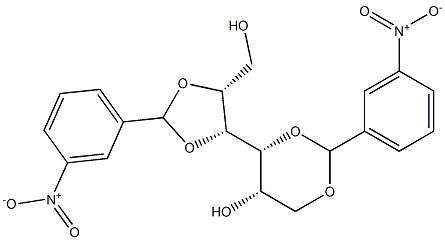 1-O,3-O:4-O,5-O-Bis(3-nitrobenzylidene)-D-glucitol Struktur