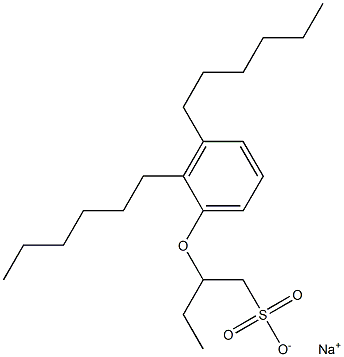 2-(2,3-Dihexylphenoxy)butane-1-sulfonic acid sodium salt Struktur