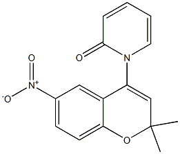 2,2-Dimethyl-6-nitro-4-[(1,2-dihydro-2-oxopyridin)-1-yl]-2H-1-benzopyran Struktur