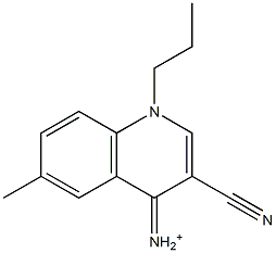 1-Propyl-6-methyl-3-cyano-1,4-dihydroquinolin-4-iminium Struktur