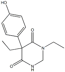 5-Ethyl-5-(4-hydroxyphenyl)-2,5-dihydro-1-ethylpyrimidine-4,6(1H,3H)-dione Struktur