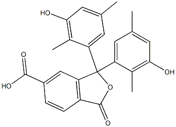 1,3-Dihydro-1,1-bis(3-hydroxy-2,5-dimethylphenyl)-3-oxoisobenzofuran-6-carboxylic acid Struktur