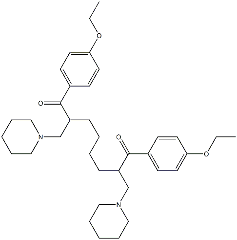 1,8-Bis(4-ethoxyphenyl)-2,7-bis(piperidinomethyl)-1,8-octanedione Struktur