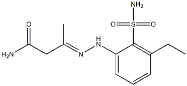 3-[2-(m-Ethylsulfamoylphenyl)hydrazono]butyramide Struktur