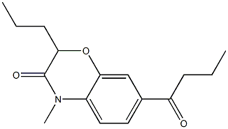 4-Methyl-2-propyl-7-butyryl-4H-1,4-benzoxazin-3(2H)-one Struktur