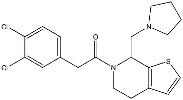 4,5,6,7-Tetrahydro-6-[(3,4-dichlorophenyl)acetyl]-7-[(1-pyrrolidinyl)methyl]thieno[2,3-c]pyridine Struktur