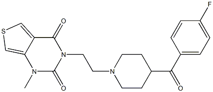 1-Methyl-3-[2-[4-(4-fluorobenzoyl)piperidino]ethyl]thieno[3,4-d]pyrimidine-2,4(1H,3H)-dione Struktur