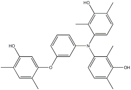 N,N-Bis(3-hydroxy-2,4-dimethylphenyl)-3-(5-hydroxy-2,4-dimethylphenoxy)benzenamine Struktur