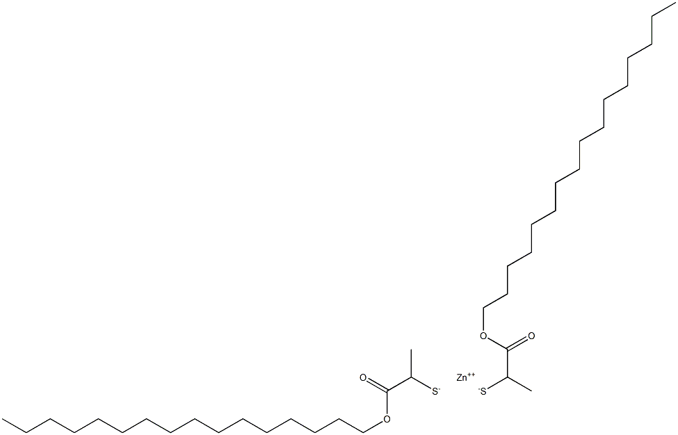 Zinc bis[1-(hexadecyloxycarbonyl)ethanethiolate] Struktur