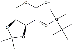 3-O,4-O-Isopropylidene-2-O-(tert-butyldimethylsilyl)-L-arabinopyranose Struktur