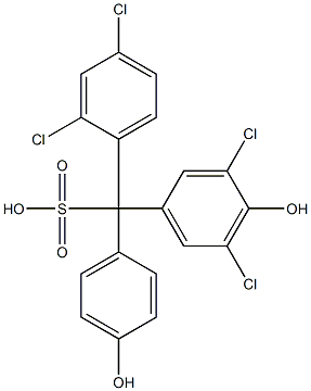 (2,4-Dichlorophenyl)(3,5-dichloro-4-hydroxyphenyl)(4-hydroxyphenyl)methanesulfonic acid Struktur