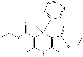 1,4-Dihydro-2,4,6-trimethyl-4-(3-pyridinyl)pyridine-3,5-dicarboxylic acid diethyl ester Struktur