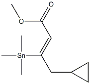 (Z)-3-(Trimethylstannyl)-4-cyclopropyl-2-butenoic acid methyl ester Struktur