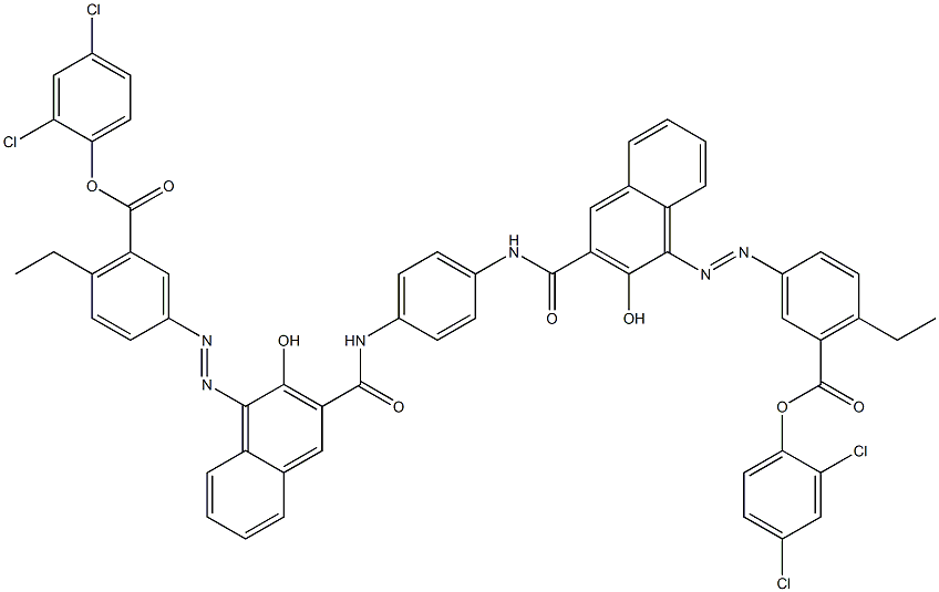 1,4-Bis[1-[[4-ethyl-5-(2,4-dichlorophenoxycarbonyl)phenyl]azo]-2-hydroxy-3-naphthoylamino]benzene Struktur