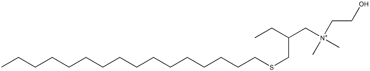 3-Hexadecylthio-2-ethyl-N,N-dimethyl-N-(2-hydroxyethyl)-1-propanaminium Struktur