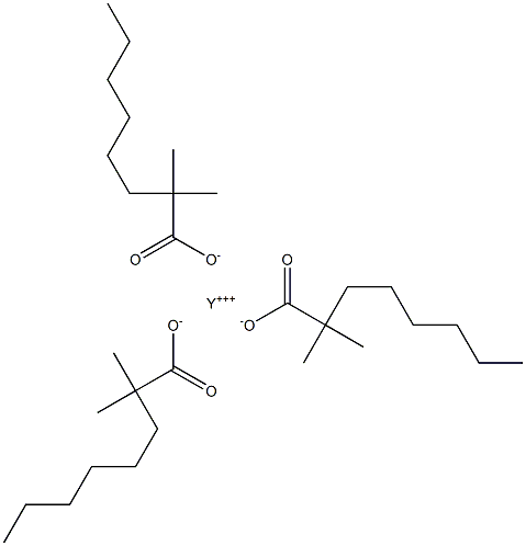 Tris(2,2-dimethyloctanoic acid)yttrium salt Struktur