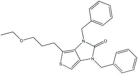 1,3-Dibenzyl-6-(3-ethoxypropyl)-1H-thieno[3,4-d]imidazol-2(3H)-one Struktur