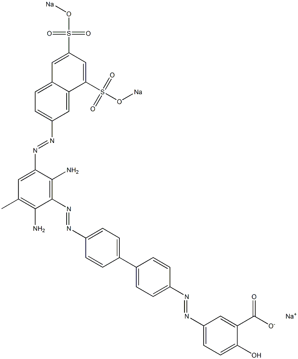 5-[[4'-[[2,6-Diamino-3-methyl-5-[[6,8-bis(sodiosulfo)-2-naphthalenyl]azo]phenyl]azo]-1,1'-biphenyl-4-yl]azo]-2-hydroxybenzoic acid sodium salt Struktur