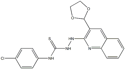 1-[3-(1,3-Dioxolan-2-yl)quinolin-2-yl]-4-(4-chlorophenyl)thiosemicarbazide Struktur