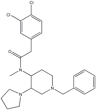 N-Methyl-N-[1-benzyl-3-(1-pyrrolidinyl)piperidin-4-yl]-2-(3,4-dichlorophenyl)acetamide Struktur