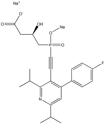 (3R)-4-[[[4-(4-Fluorophenyl)-2,6-diisopropyl-3-pyridinyl]ethynyl]sodiooxyphosphinyl]-3-hydroxybutyric acid sodium salt Struktur