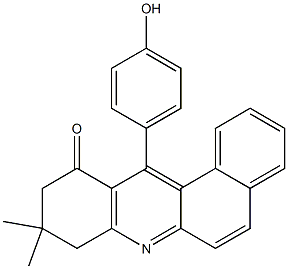 8,9-Dihydro-9,9-dimethyl-12-(4-hydroxyphenyl)benz[a]acridin-11(10H)-one Struktur