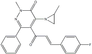 4-(2-Methylaziridin-1-yl)-5-[1-oxo-3-(4-fluorophenyl)-2-propenyl]-2-methyl-6-phenylpyridazin-3(2H)-one Struktur