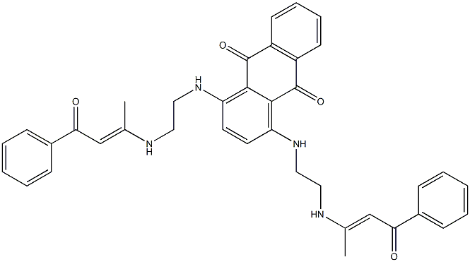 1,4-Bis[[2-[(1-methyl-3-oxo-3-phenyl-1-propenyl)amino]ethyl]amino]anthracene-9,10-dione Struktur