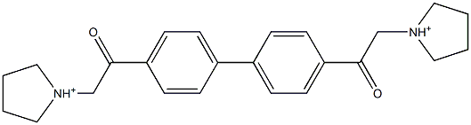 1,1'-[[1,1'-Biphenyl-4,4'-diyl]bis(2-oxo-2,1-ethanediyl)]bis(pyrrolidinium) Struktur