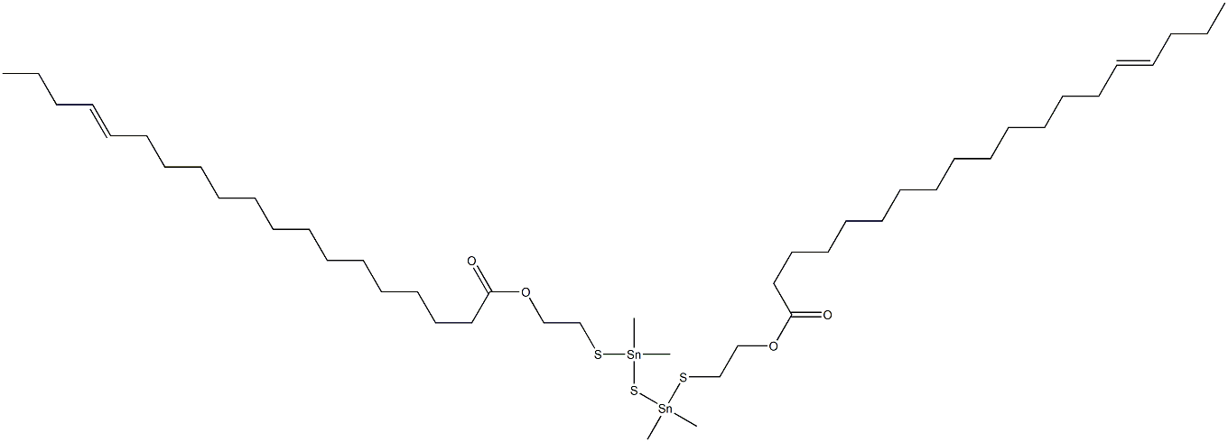 Bis[dimethyl[[2-(14-octadecenylcarbonyloxy)ethyl]thio]stannyl] sulfide Struktur