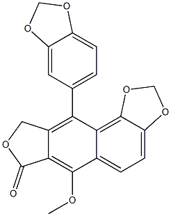 10-(1,3-Benzodioxole-5-yl)-6-methoxyfuro[3',4':6,7]naphtho[1,2-d]-1,3-dioxole-7(9H)-one Struktur