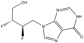 9-[(2R,3R)-2,3-Difluoro-4-hydroxybutyl]-9H-purin-6(1H)-one Struktur