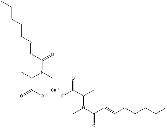 Bis[2-[N-methyl-N-(2-octenoyl)amino]propionic acid]calcium salt Struktur