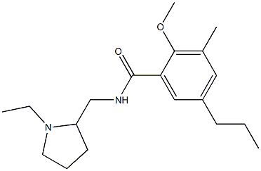 N-[(1-Ethyl-2-pyrrolidinyl)methyl]-2-methoxy-3-methyl-5-propylbenzamide Struktur